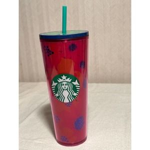Starbucks New 2022 Release Blooms Red Blue Tumbler Cold Cup